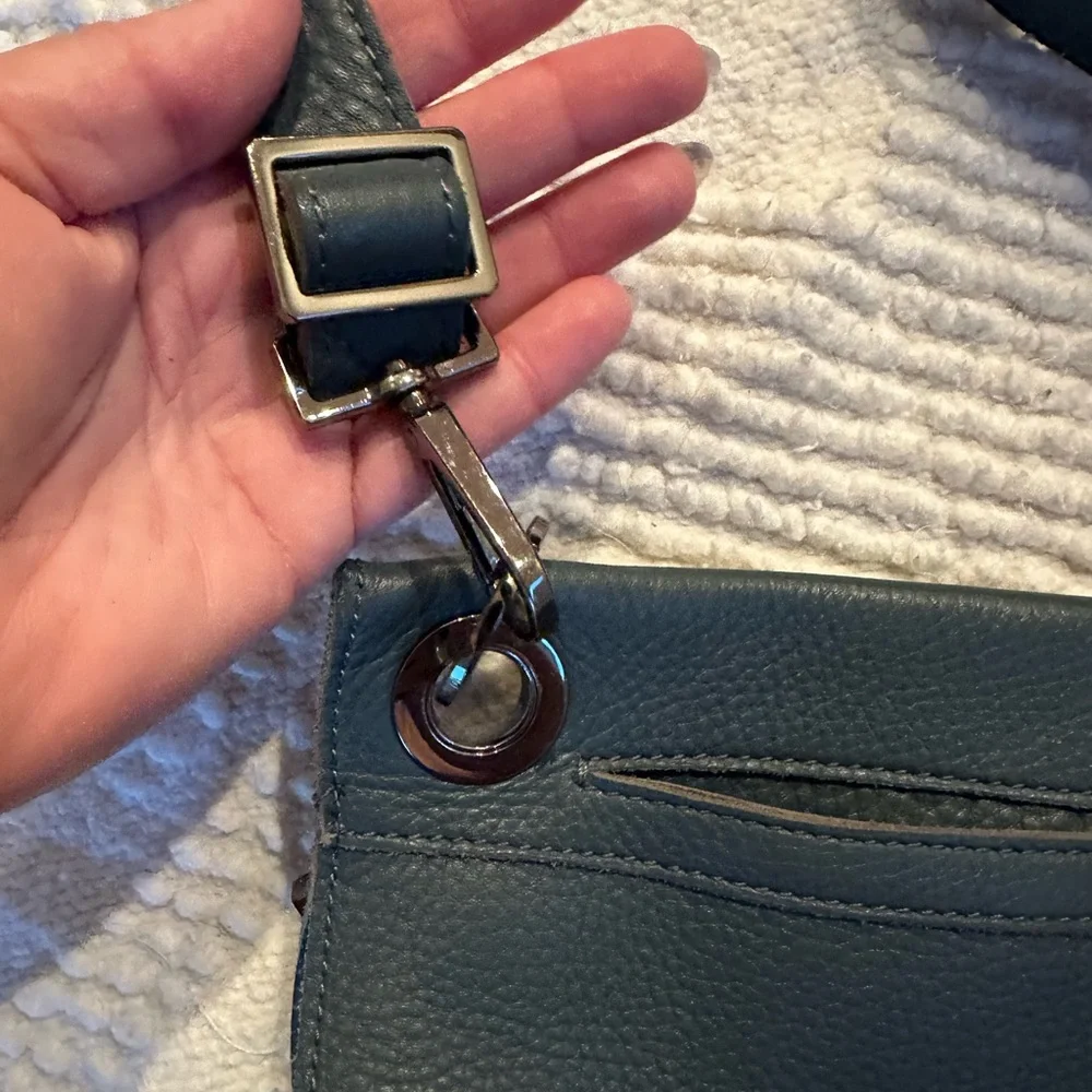 Hammit Blue and Leather Crossbody Bag - Picture 6 of 6